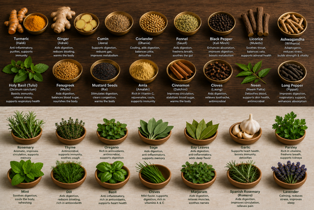 Ayurvedische kruiden en specerijen voor The Sun and the Spice