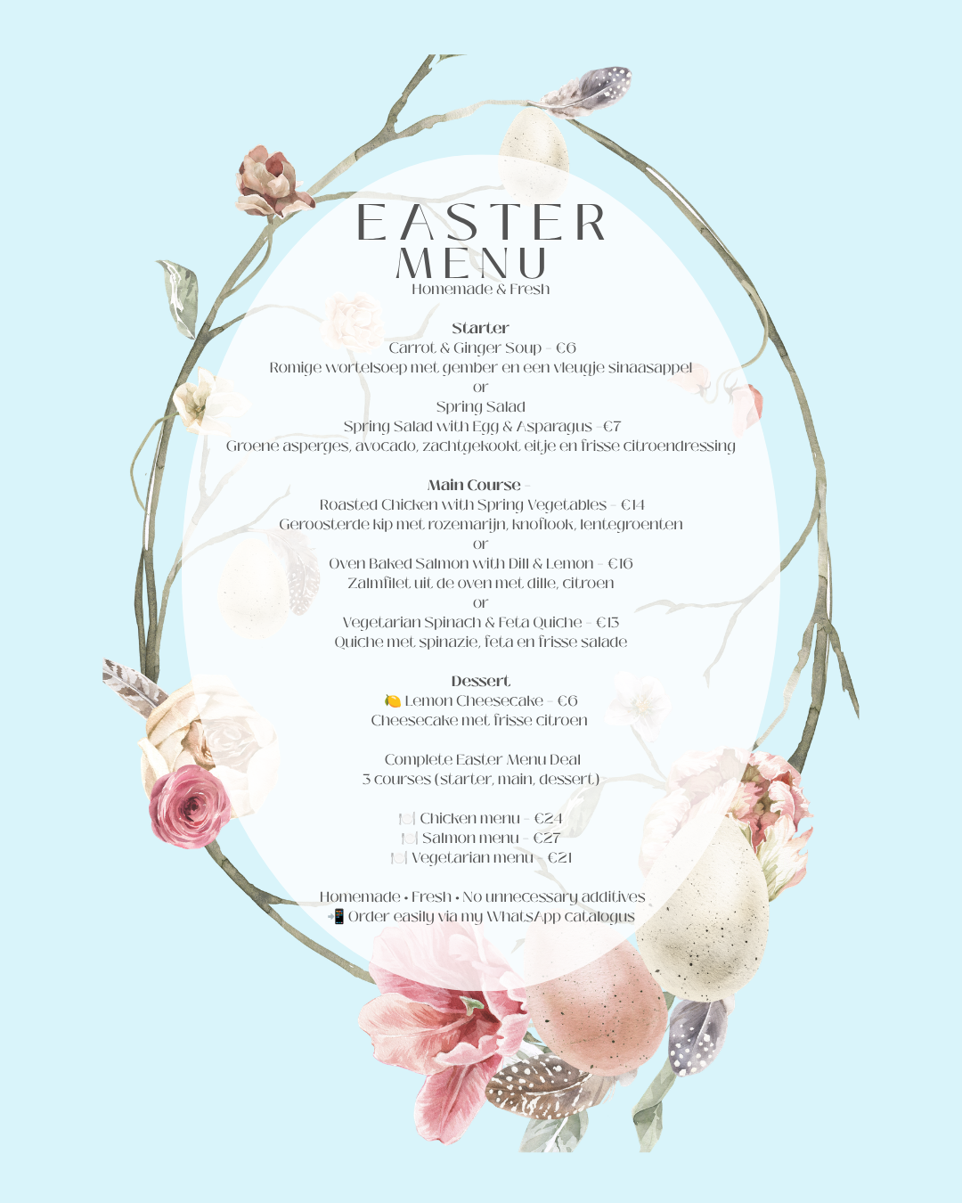 Paasmenu · Homemade & fresh